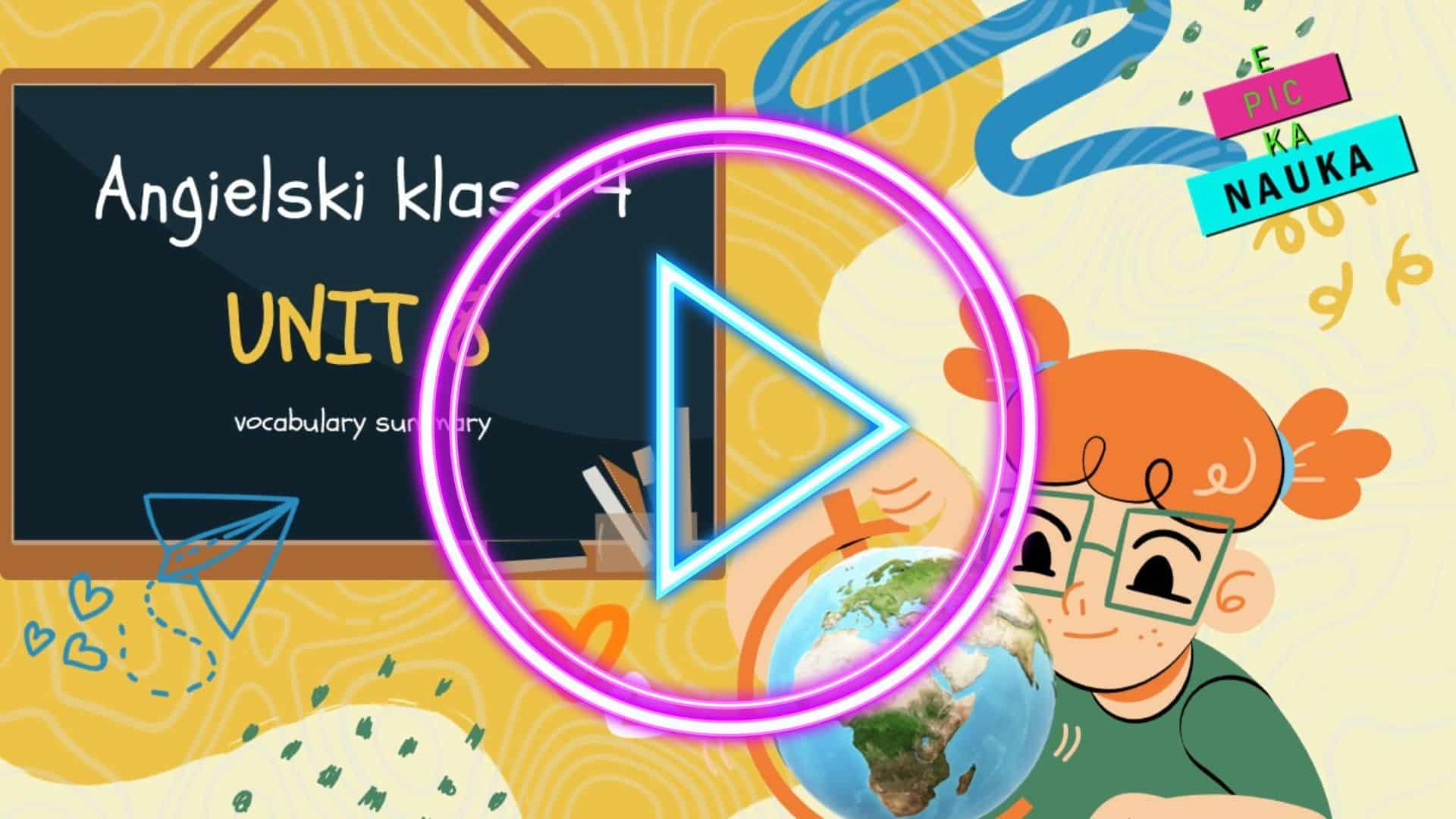 Lekcja angielskiego klasa 4 – szkoła podstawowa – podręcznik UNIT 8