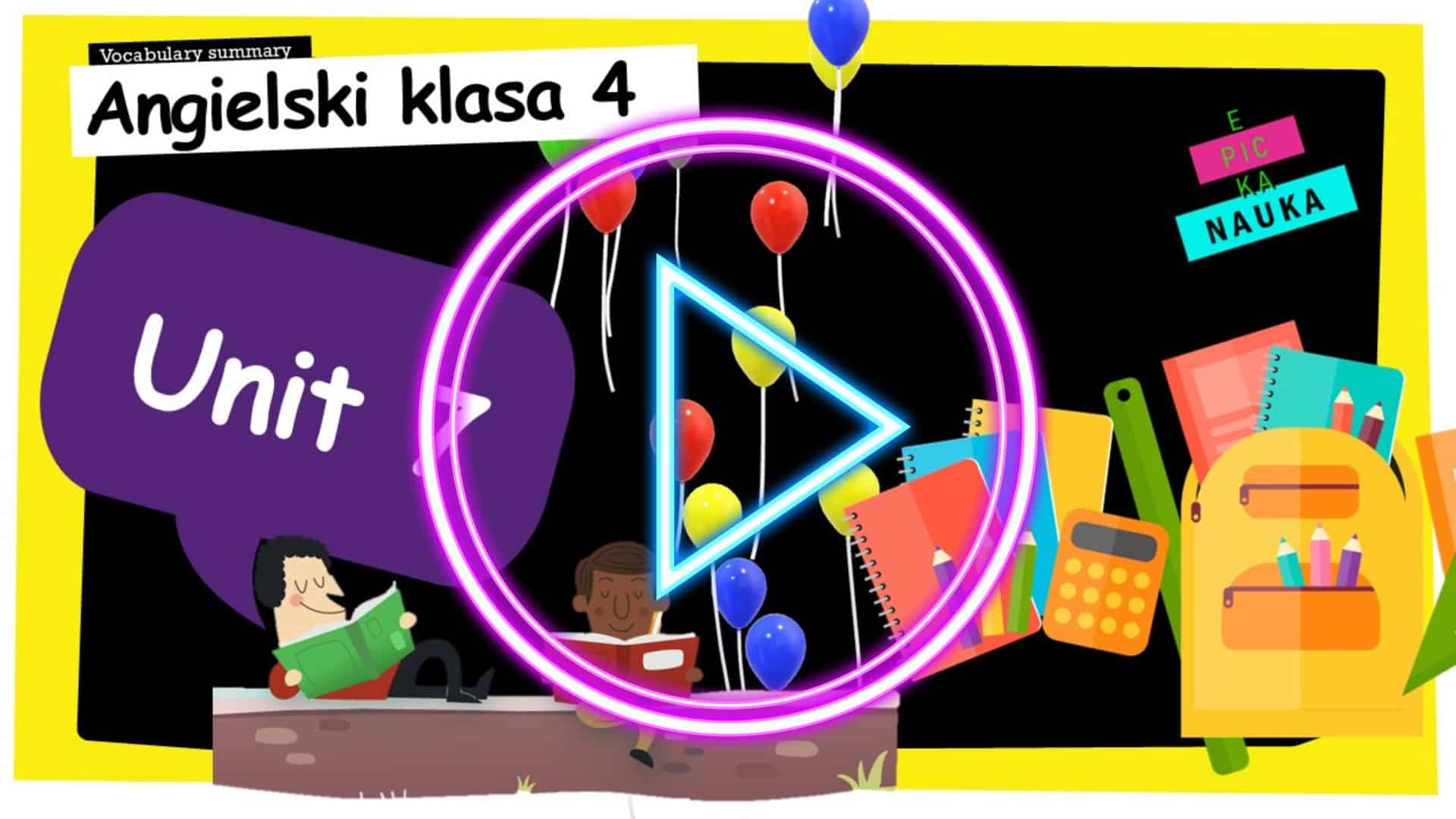 Lekcja angielskiego klasa 4 – szkoła podstawowa – podręcznik UNIT 7